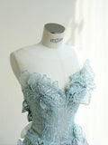 Niulatu Neck Mermaid Tulle Sequins Elegant Long Prom Dresses Exquisite Embroidery Applique Train Wedding Dress HZ1103