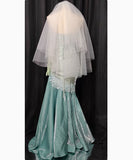 Niulatu Sweetheart Green Long Sleeves Satin Tulle Mermaid Prom Dresses Formal Evening Dresses HZ1103