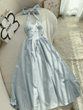 Niulatu Halter Neck A-Line Prom Dresses Simple Birthday Dress HZ1103