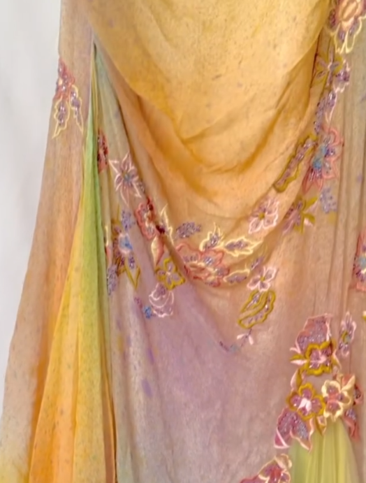 Niulatu Yellow Pink Spaghetti Straps Chiffon Embroidered Appliques Mermaid Prom Dresses Formal Evening Gowns HZ1103