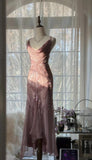 Niulatu Dusty Pink Spaghetti Straps Mermaid Chiffon Beading Prom Dresses Elegant Party Dress HZ1103