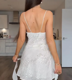 Niulatu Blue Sheath Spaghetti Strap Short Outdoor Party Outfit Summer Birthday Dresses HZ1103