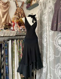 Niulatu Black V-neck Chiffon Short Prom Dresses Simple Party Dresses HZ1103