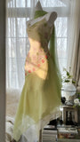 Niulatu Green Spaghetti Straps Vintage Party Dress Sheath Chiffon Beaded Short Prom Dresses HZ1103