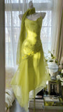 Niulatu Green Spaghetti Straps Vintage Party Dress Sheath Chiffon Beaded Short Prom Dresses HZ1103