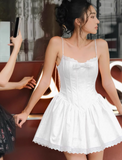 Niulatu Pink Spaghetti Strap A-Line Satin Short Prom Dresses Homecoming Dress HZ1103