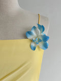 Niulatu Butter Yellow Spaghetti Strap Sheath Chiffon Prom Dresses Vintage Evening Gowns HZ1103