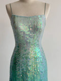 Niulatu Gradient Jade Spaghetti Strap Sheath Sequins Prom Dresses Backless Evening Gowns HZ1103