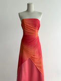Niulatu Orange Strapless A-Line Chiffon Satin Ball Dress Formal Evening Gowns HZ1103