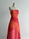Niulatu Orange Strapless A-Line Chiffon Satin Ball Dress Formal Evening Gowns HZ1103