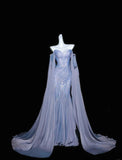 Niulatu Gray Purple Sweetheart Mermaid Satin Mask Prom Dresses Formal Evening Gowns HZ1103