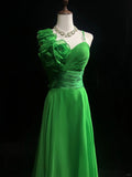 Niulatu Bud Green A-Line Chiffon Long Prom Dresses Vintage Formal Evening Gowns HZ1103