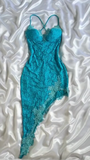 Niulatu Blue Sweetheart Bodycon Party Dress Lace Short Prom Dresses HZ1103