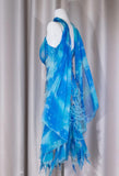Niulatu Blue Spaghetti Straps Sheath Chiffon Beaded Short Prom Dresses HZ1103