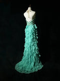Niulatu Mint Green Sweetheart Mermaid Chiffon Long Prom Dresses Backless Formal Evening Gowns HZ1103