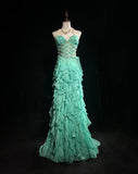 Niulatu Mint Green Sweetheart Mermaid Chiffon Long Prom Dresses Backless Formal Evening Gowns HZ1103