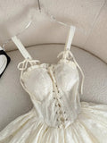 Niulatu Off-white Spaghetti Straps A-Line Lace Short Prom Dresses Homecoming Dresses HZ1103