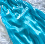 Niulatu Blue Satin Strapless A-Line Prom Dresses Birthday Evening Dresses HZ1103