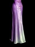 Niulatu Purple V-neck Mermaid Satin Backless Prom Dresses Formal Evening Gowns HZ1103