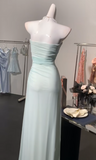 Niulatu Light Green Strapless Bodycon Chiffon Prom Dresses Simple Formal Evening Gowns HZ1103