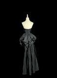 Niulatu Black Sweetheart Neck A-Line Taffeta Long Prom Dresses Elegant Formal Evening Gowns HZ1103