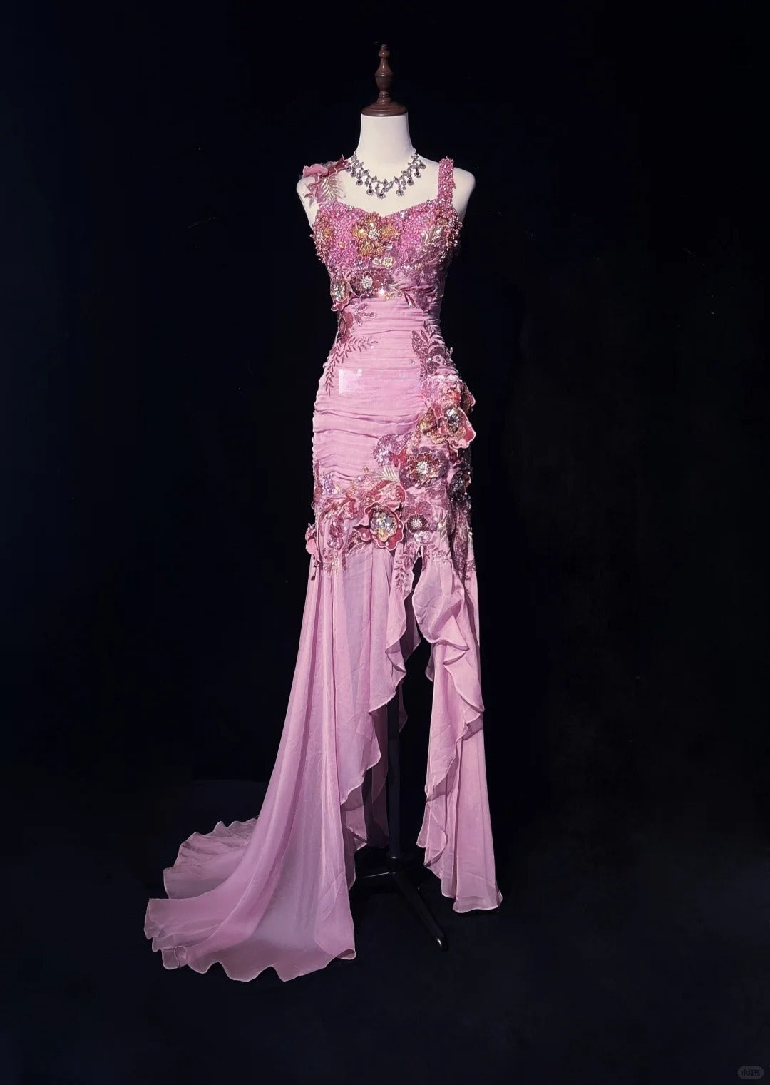 Niulatu Mauve Square Neck Mermaid Chiffon Applique Long Prom Dresses Vintage Formal Evening Gowns HZ1103