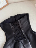 Niulatu Black Strapless A-Line Satin Short Prom Dress Homecoming Dress HZ1103