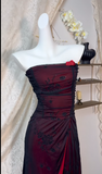 Niulatu Black Chiffon Strapless Bodycon Short Prom Dress Homecoming Dress HZ1103
