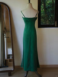 Niulatu Green Spaghetti Strap Sheath Chiffon Prom Dress Elegant Evening Gowns HZ1103