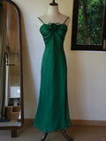 Niulatu Green Spaghetti Strap Sheath Chiffon Prom Dress Elegant Evening Gowns HZ1103