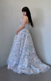 Niulatu White Off-the-shoulder A-Line Tulle Long Prom Dresses Elegant Wedding Dress with Appliques HZ1103