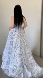 Niulatu White Off-the-shoulder A-Line Tulle Long Prom Dresses Elegant Wedding Dress with Appliques HZ1103