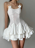Niulatu White Spaghetti Straps A-Line Chiffon Short Prom Dresses Homecoming Dress HZ1103