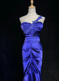 Niulatu Purple Sweetheart Mermaid Satin Long Prom Dresses Formal Evening Gowns HZ1103