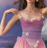 Niulatu Purple A-Line Spaghetti Straps Tulle Prom Dresses Formal Evening Gowns with 3D Appliques HZ1103