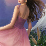 Niulatu Purple A-Line Spaghetti Straps Tulle Prom Dresses Formal Evening Gowns with 3D Appliques HZ1103