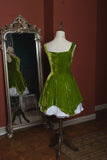 Niulatu Green Square Neck A-Line Velvet Short Prom Dresses Homecoming Dress HZ1103