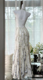 Niulatu White Halter Neck A-Line Chiffon Sequin Long Prom Dresses Formal Evening Gowns HZ1103