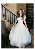 Niulatu Light Apricot A-Line Sweetheart Neck Tulle Lace Long Prom Dresses Sweet Birthday Evening Gowns HZ1103
