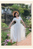 Niulatu White Square Neck A-Line Lace Applique Party Dresses Birthday Evening Gowns HZ1103