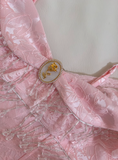 Niulatu Pink Spaghetti Straps A-Line Satin Jacquard Lace Short Prom Dresses Homecoming Dresses with Beading HZ1103