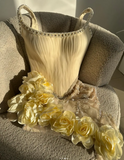 Niulatu Butter Yellow Square Neck Bodycon Beaded Tulle Short Prom Dresses Gorgeous Homecoming Dresses HZ1103