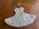 Niulatu White Spaghetti Straps A-Line Tulle Lace Short Prom Dresses Homecoming Dresses with Beading HZ1103
