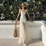 Niulatu White Strapless Sheath Birthday Dress HZ1103
