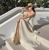 Niulatu White Strapless Sheath Birthday Dress HZ1103