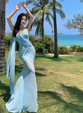 Niulatu Blue Sweetheart Mermaid Chiffon Summer Dress HZ1103