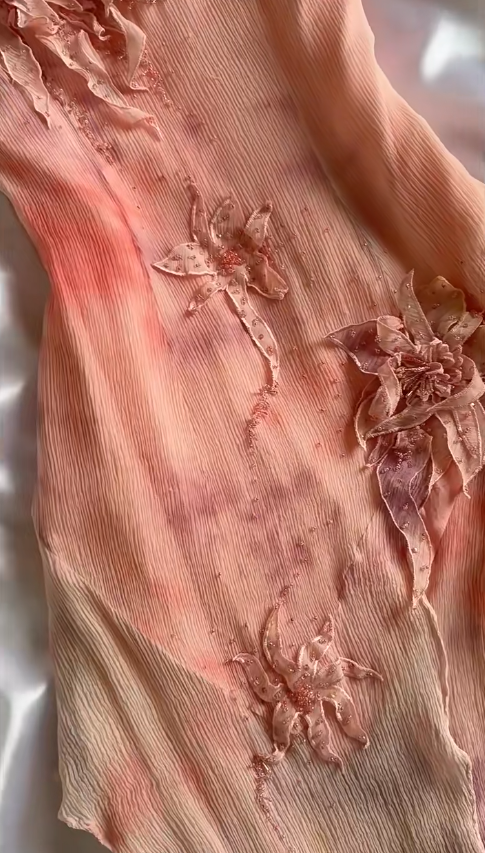 Niulatu Spaghetti Straps Sheath Chiffon Beaded Short Prom Dresses Blush Pink Evening Gowns HZ1031