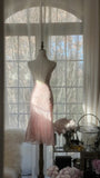 Niulatu Pink Halter Collar Bodycon Chiffon Short Prom Dresses Vintage Party Dress with Beading HZ1031