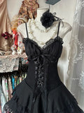 Niulatu Spaghetti Straps Black A-Line Tulle Lace Short Prom Dresses Homecoming Dresses HZ1031