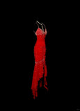 Niulatu Red Spaghetti Straps Mermaid Chiffon Long Prom Dresses Vintage Evening Gowns with Beading HZ1031